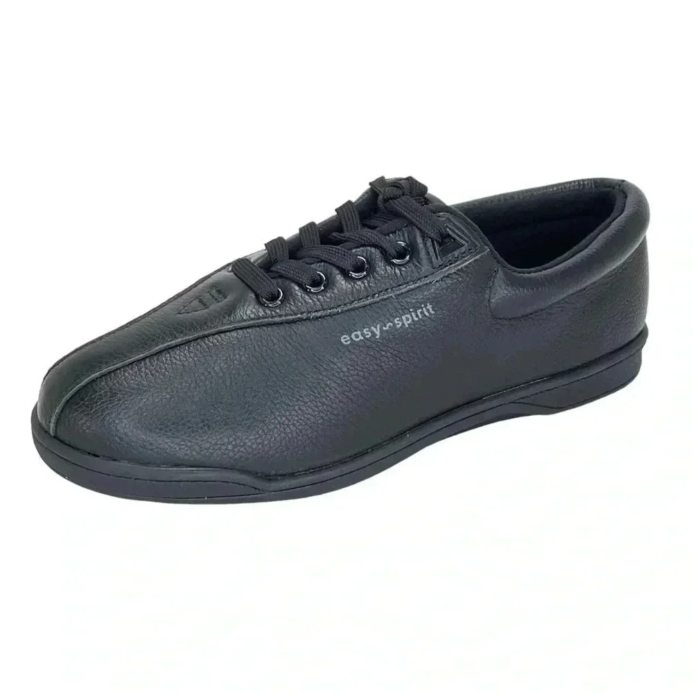 Easy Spirit Esap1 Black Leather Womens Sneakers Size 6.5W